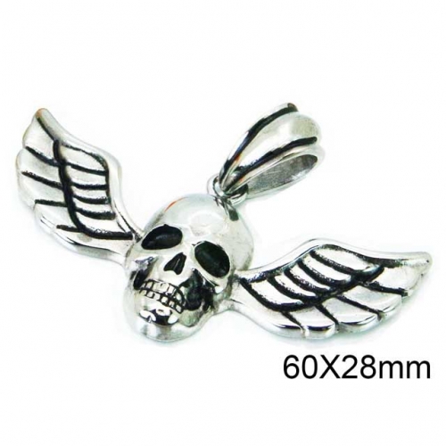 Wholesale Stainless Steel 316L Skull Pendants NO.#BC28P0090OU