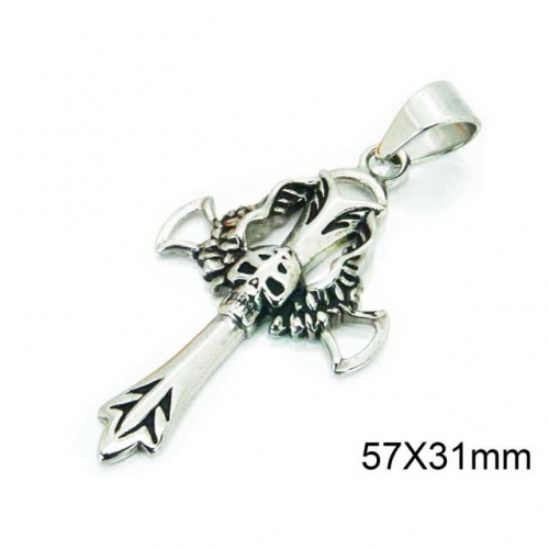 Wholesale Stainless Steel 316L Skull Pendants NO.#BC28P0056NG