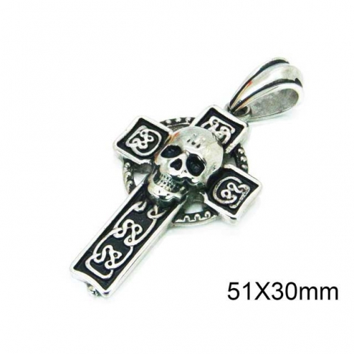 Wholesale Stainless Steel 316L Skull Pendants NO.#BC28P0071NW