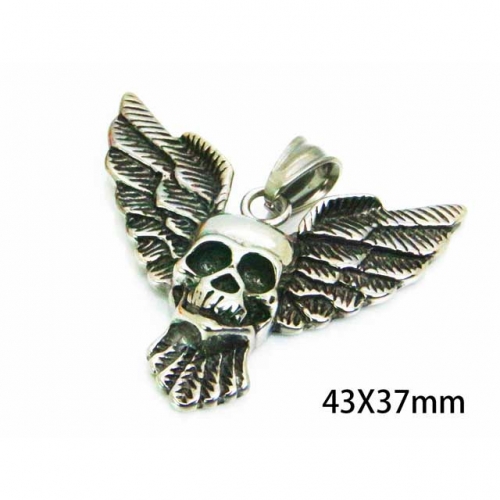 Wholesale Stainless Steel 316L Skull Pendants NO.#BC64P0500PQ