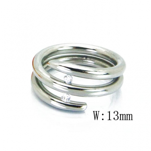 Wholesale Stainless Steel 316L Rings Small CZ NO.#BC19R0098HCC