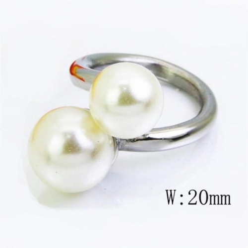 Wholesale Stainless Steel 316L Pearl Rings NO.#BC15R0658H15