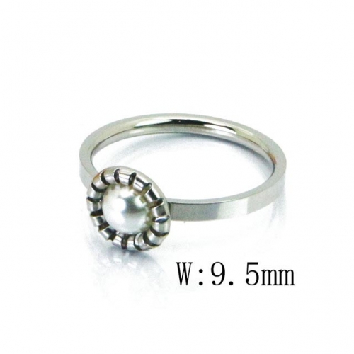 Wholesale Stainless Steel 316L Pearl Rings NO.#BC59R0022KR