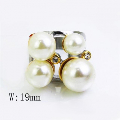 Wholesale Stainless Steel 316L Pearl Rings NO.#BC15R0659H50
