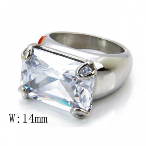 Wholesale Stainless Steel 316L Big CZ Rings NO.#BC15R0706H50