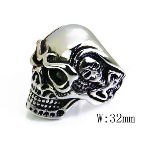 Wholesale Stainless Steel 316L Skull Rings NO.#BC46R0279P5