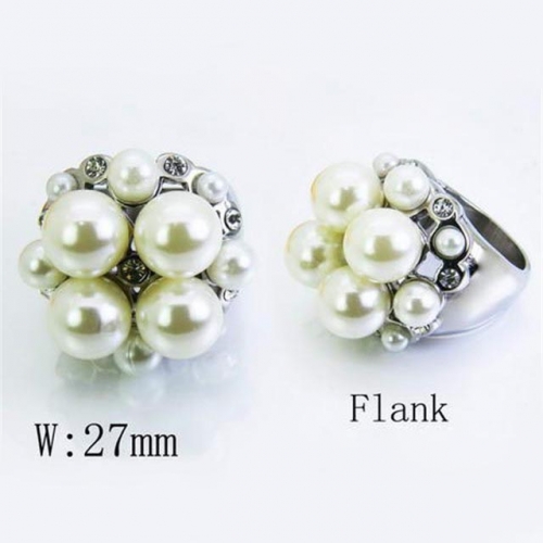 Wholesale Stainless Steel 316L Pearl Rings NO.#BC15R0695H50