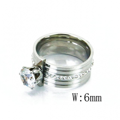 Wholesale Stainless Steel 316L Big CZ Rings NO.#BC19R0161HZZ