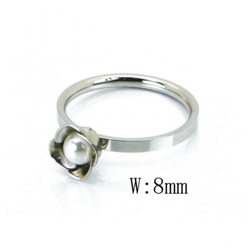 Wholesale Stainless Steel 316L Pearl Rings NO.#BC59R0025KE