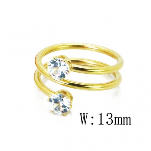 Wholesale Stainless Steel 316L Rings Small CZ NO.#BC19R0074OT