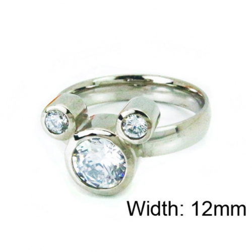 Wholesale Stainless Steel 316L Big CZ Rings NO.#BC30R0628LF