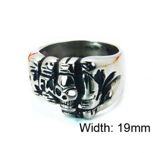 Wholesale Stainless Steel 316L Skull Rings NO.#BC22R0705HHE