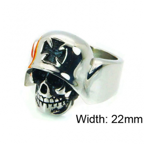 Wholesale Stainless Steel 316L Skull Rings NO.#BC22R1018HIV