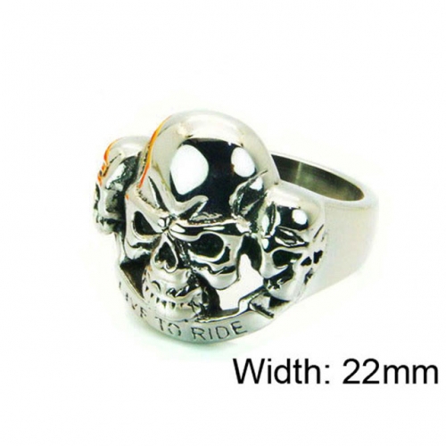 Wholesale Stainless Steel 316L Skull Rings NO.#BC22R1237HIC