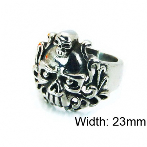 Wholesale Stainless Steel 316L Skull Rings NO.#BC22R1078HIC