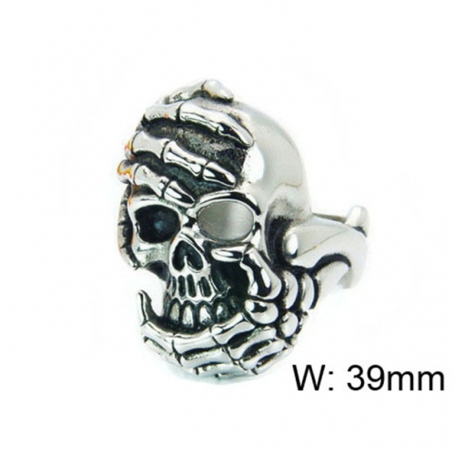 Wholesale Stainless Steel 316L Skull Rings NO.#BC22R1032HJF