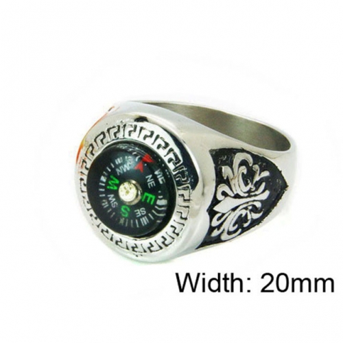 Wholesale Stainless Steel 316L Popular Real Compass Rings NO.#BC22R1126HJZ