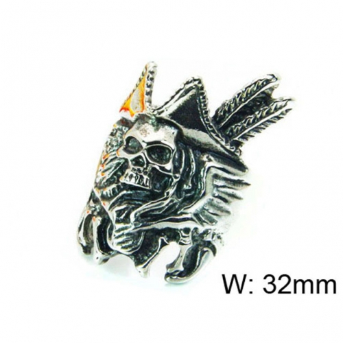Wholesale Stainless Steel 316L Skull Rings NO.#BC22R1025HIU