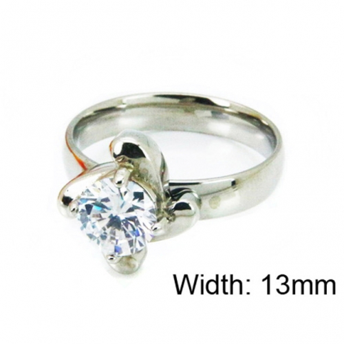 Wholesale Stainless Steel 316L Big CZ Rings NO.#BC30R0632LW