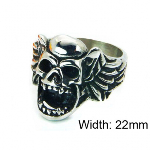 Wholesale Stainless Steel 316L Skull Rings NO.#BC22R0961HIA