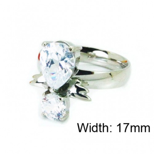 Wholesale Stainless Steel 316L Big CZ Rings NO.#BC30R0629LA