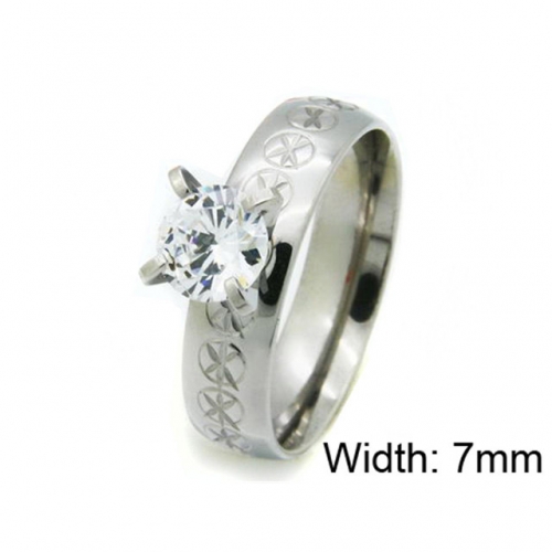 Wholesale Stainless Steel 316L Big CZ Rings NO.#BC06R0228K5