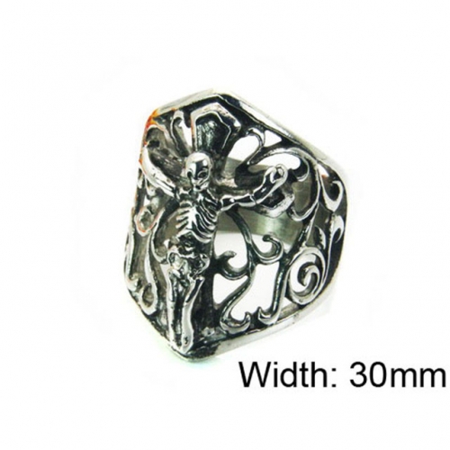 Wholesale Stainless Steel 316L Skull Rings NO.#BC22R0710HJS