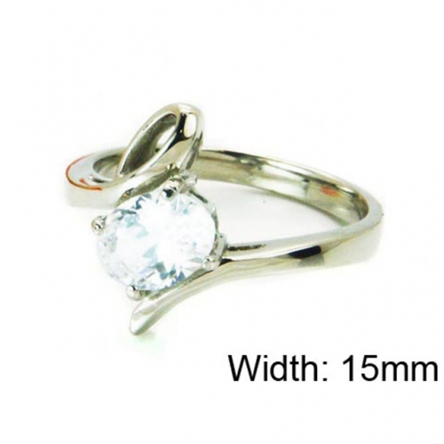 Wholesale Stainless Steel 316L Big CZ Rings NO.#BC30R0558NL