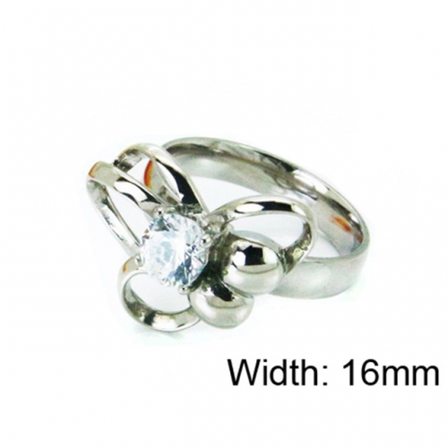 Wholesale Stainless Steel 316L Big CZ Rings NO.#BC30R0600LQ