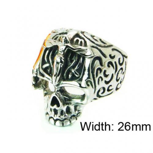 Wholesale Stainless Steel 316L Skull Rings NO.#BC22R0900H2Z