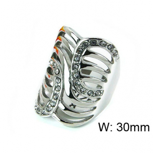 Wholesale Stainless Steel 316L Small CZ Rings NO.#BC15R1095HIL