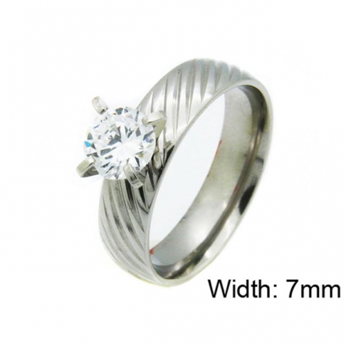 Wholesale Stainless Steel 316L Big CZ Rings NO.#BC06R0233K5