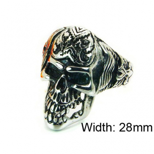 Wholesale Stainless Steel 316L Skull Rings NO.#BC22R0887HHQ