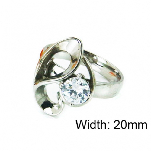 Wholesale Stainless Steel 316L Big CZ Rings NO.#BC30R0602LE