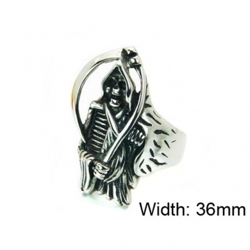 Wholesale Stainless Steel 316L Skull Rings NO.#BC22R0907H2A