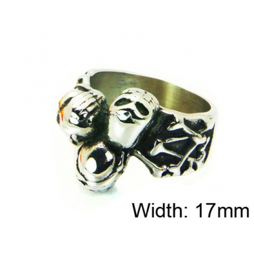 Wholesale Stainless Steel 316L Skull Rings NO.#BC22R1278HIW