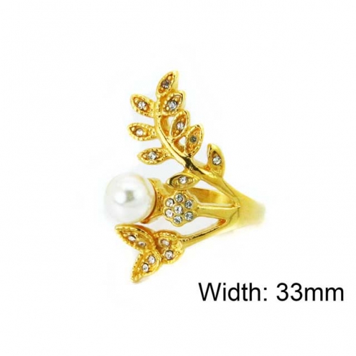 Wholesale Stainless Steel 316L Pearl Rings NO.#BC15R1391HKW