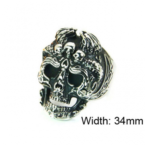 Wholesale Stainless Steel 316L Skull Rings NO.#BC22R1246HIR