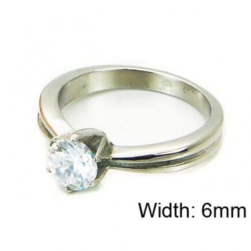 Wholesale Stainless Steel 316L Big CZ Rings NO.#BC05R0204HIZ