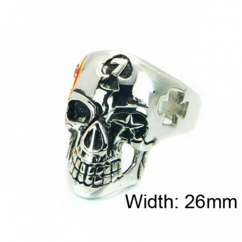 Wholesale Stainless Steel 316L Skull Rings NO.#BC22R1021H2F