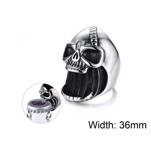 Wholesale Stainless Steel 316L Multifunction Skull Rings CorkscrewSJ11R0146HSD