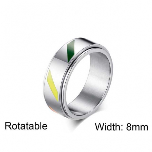 BaiChuan Wholesale Stainless Steel 316L Multi-Color Rings Rotatable NO.#SJ12R0204ML