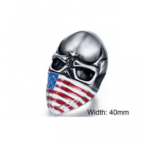 BC Wholesale Stainless Steel 316L Skull Rings NO.#SJ7R0034HLC