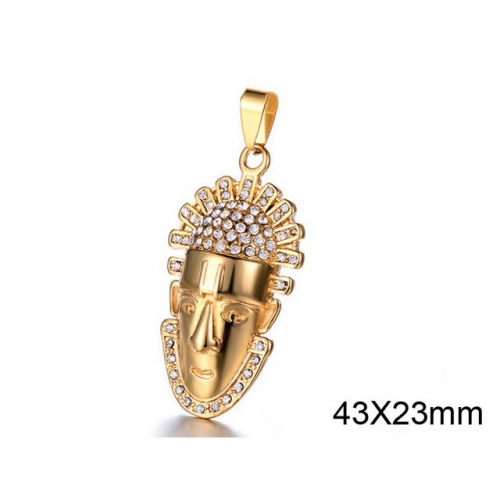 Wholesale Stainless Steel 316L CZ Pendants Without Chain NO.#SJ34P0206HLW