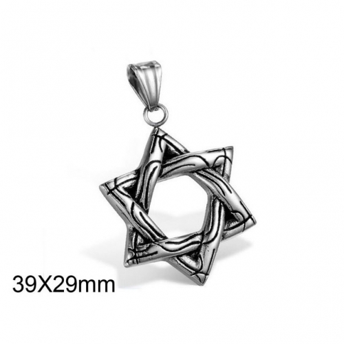 BC Wholesale Stainless Steel 316L Star Pendants Without Chain NO.#SJ34P0165PD