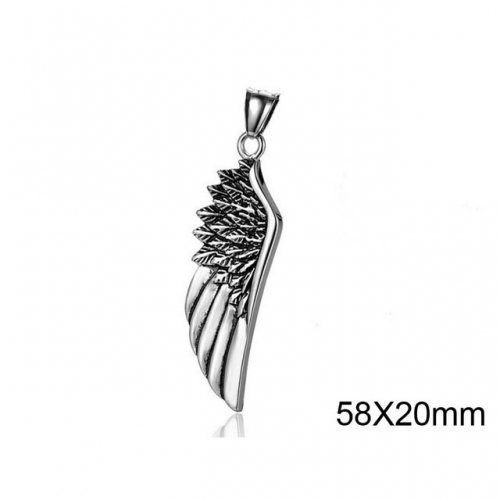 Wholesale Stainless Steel 316L Feather Pendants Without Chain NO.#SJ34P0158HHL