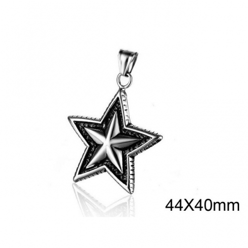BC Wholesale Stainless Steel 316L Star Pendants Without Chain NO.#SJ34P0071PL
