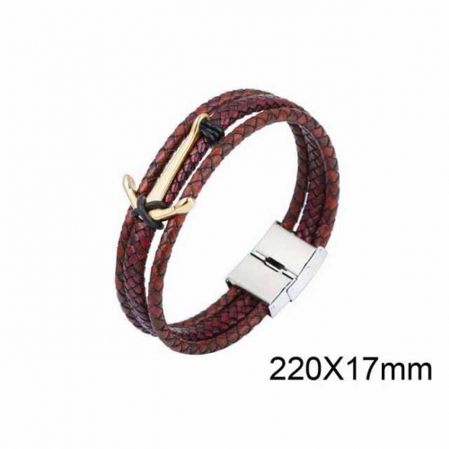 BC Wholesale Jewelry Anchor Leather Bracelet NO.#SJ6B050