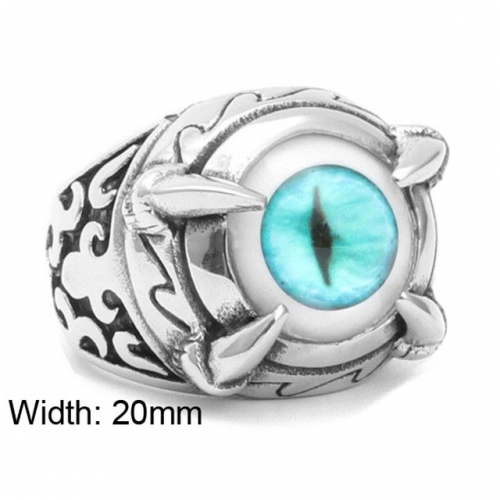 Wholesale Stainless Steel 316L Evil Eye Rings NO.#SJ6R135