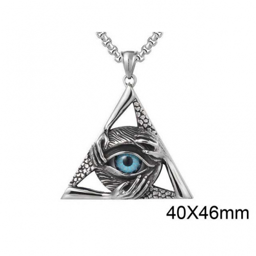 Wholesale Stainless Steel 316L Evil Eye Pendants Without Chain NO.#SJ15P008